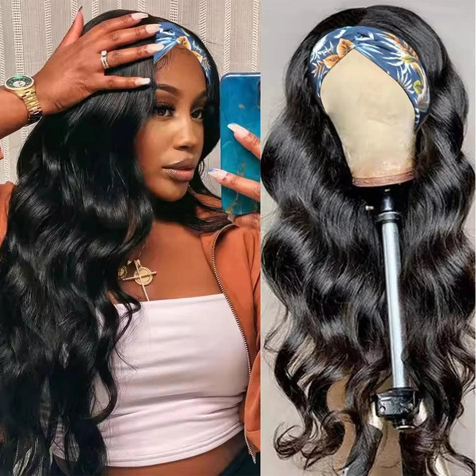 Body wave Headband Wig Human Hair Wigs For Women Brazilian Body Wave Glueless Wigs Virgin Human Hair Wig Machine Made Wig 250%
