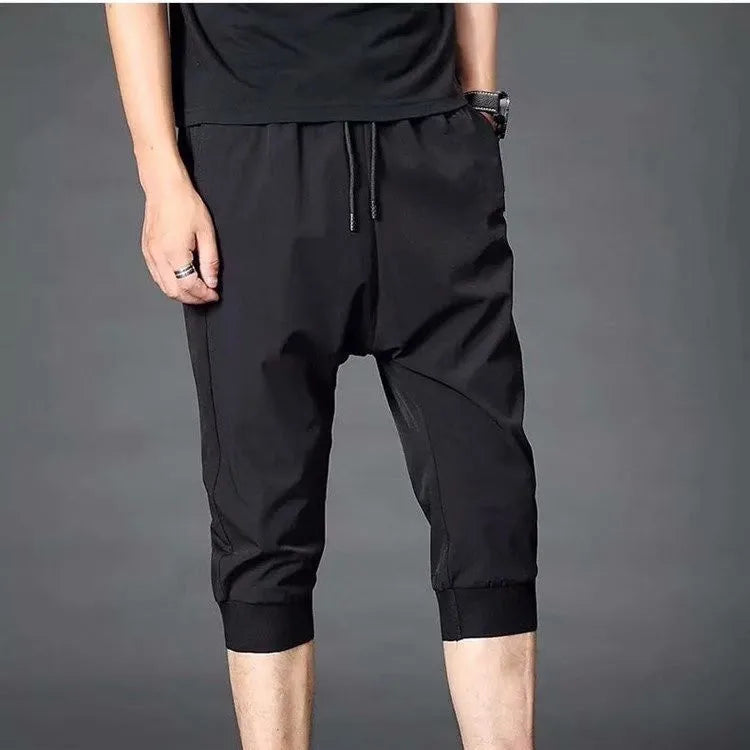 2026 Summer New Leggings Men's Casual Pants Sports Pants Thin Loose Cropped Pants