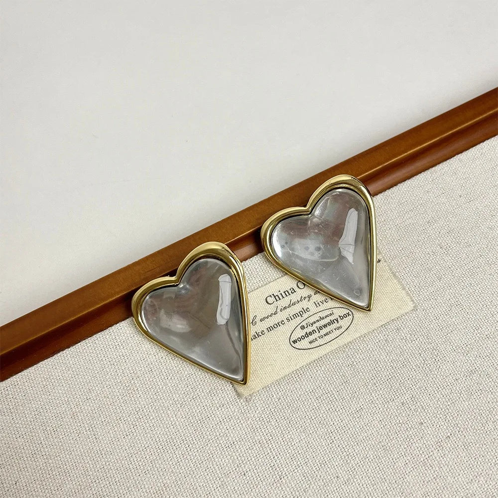 Korean-Style Summer Heart-Shaped Earrings Are Exquisite And Elegant Jewelry Accessories For Women