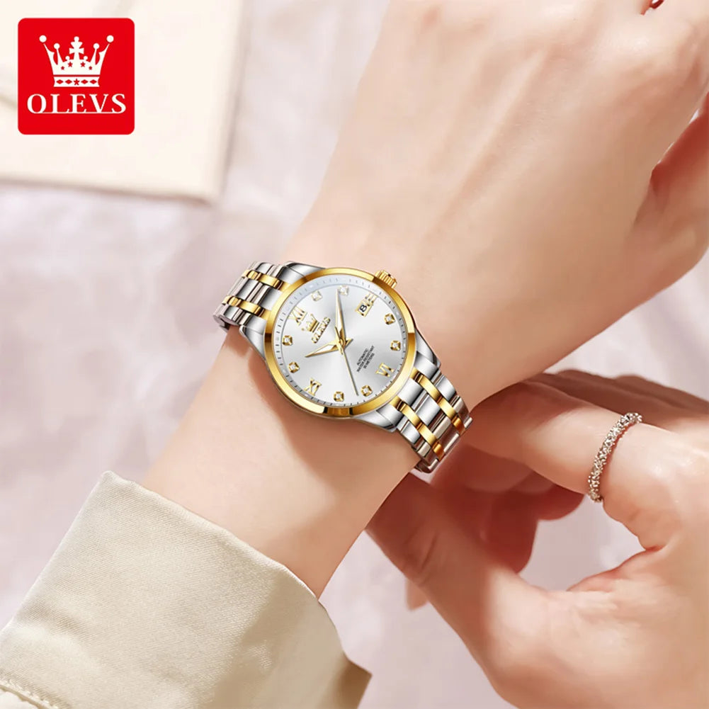 OLEVS 9946 Automatic Woman Watch Fashion Simplicity Ladies Watches Auto Date Waterproof Luminous Women's Mechanical Wristwatches
