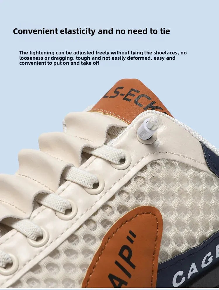 Men's Summer New Large Size Comfortable Half Support Fashionable Korean Style Breathable Popular Casual Shoes Mesh Lining
