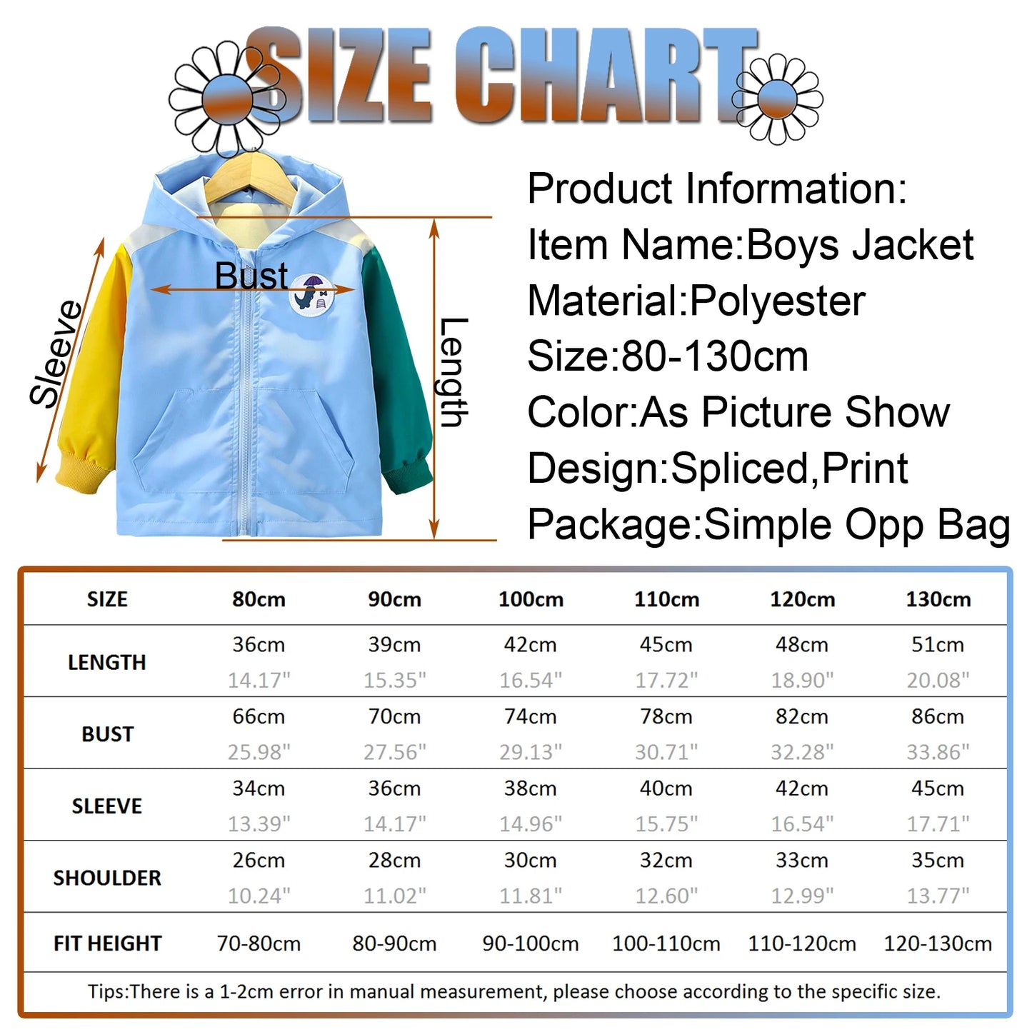 Casual Children's Jacket,Patchwork Long Sleeve Boys Spring Coat,Cartoon Toddler Kids Outerwear,Casual Outdoor School Outfits