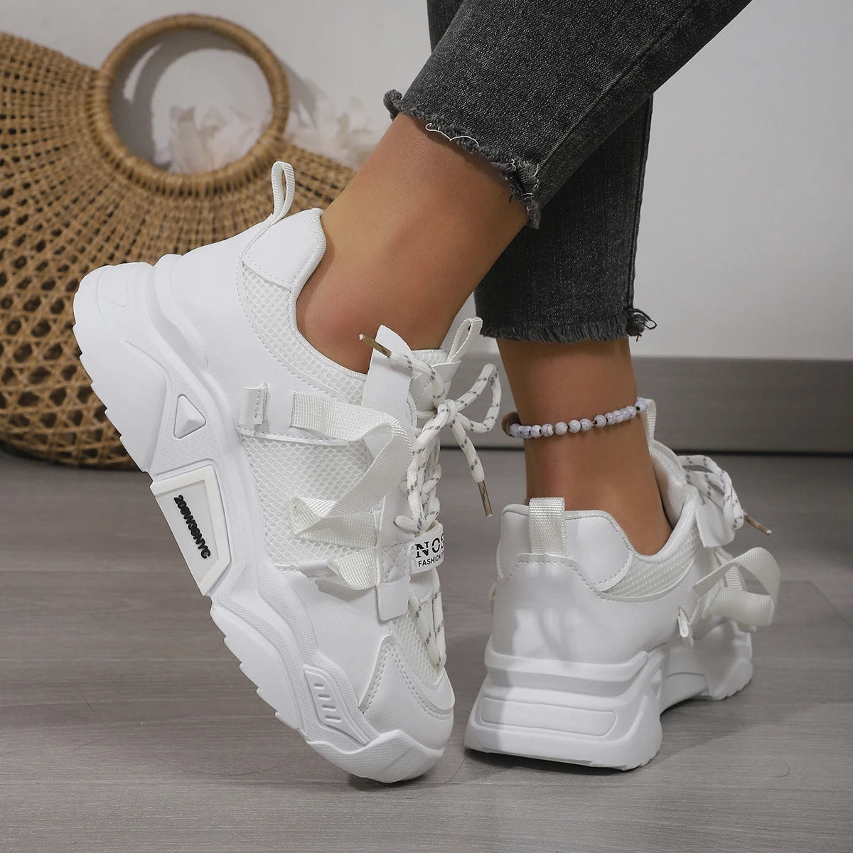 New Purple Sneakers Women Platform Casual Shoes Women Sneakers Breathable Comfortable Thick Sole Sneakers Women Designer Shoes