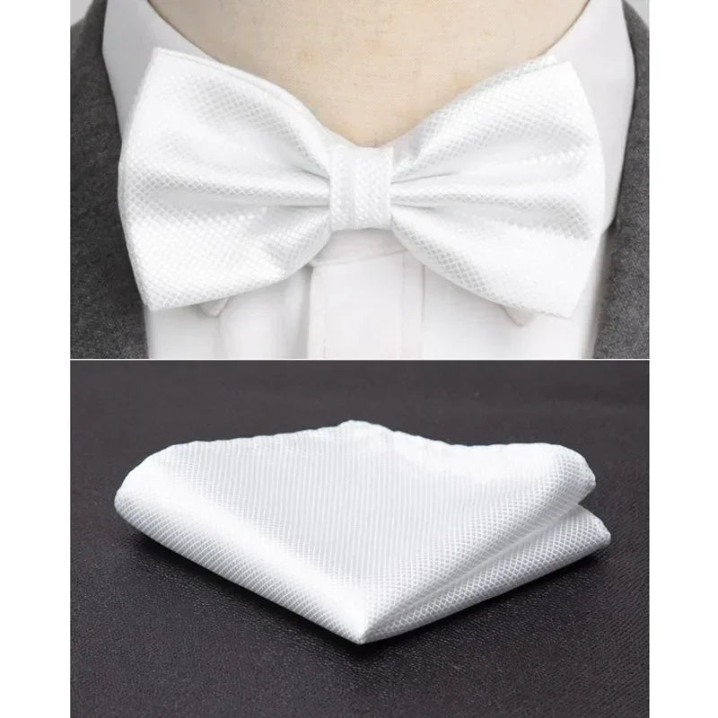 Men Bowtie Cravat Set Solid Fashion Butterfly Party Wedding Bow Ties Girls Formal Dress Tie Mens Bowknot Fashion Accessories BAZAARHUBO