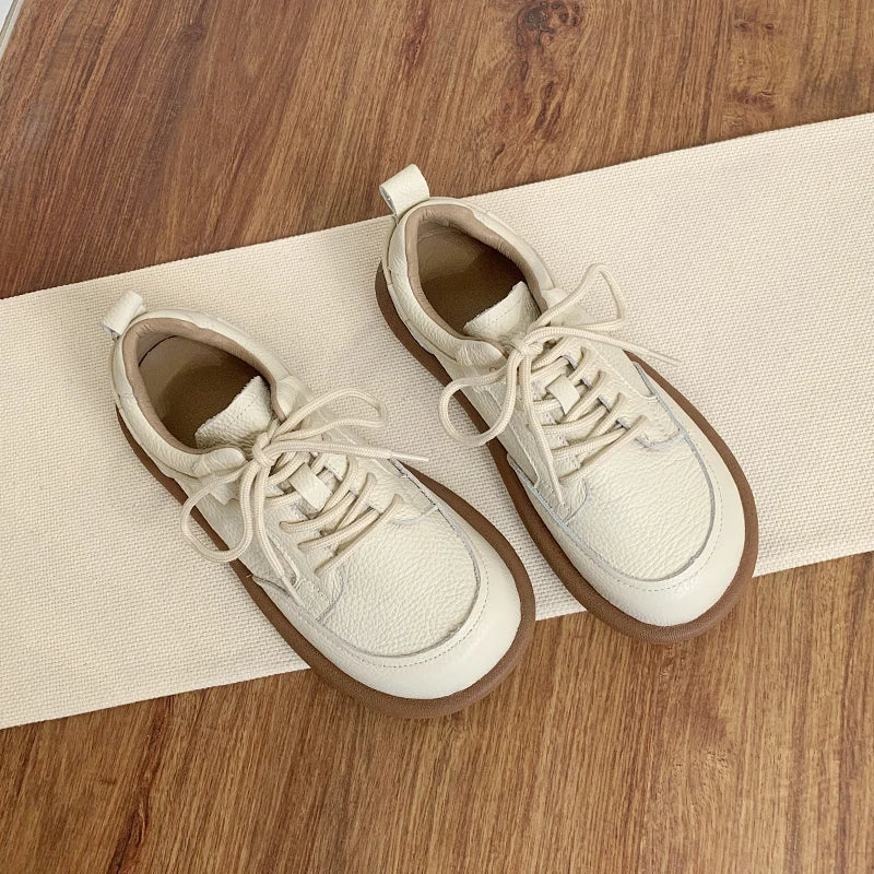 Careaymade-Genuine leather Spring single shoe soft comfortable flat shoes Cow leather low-top flats shoes,vintage women's shoes