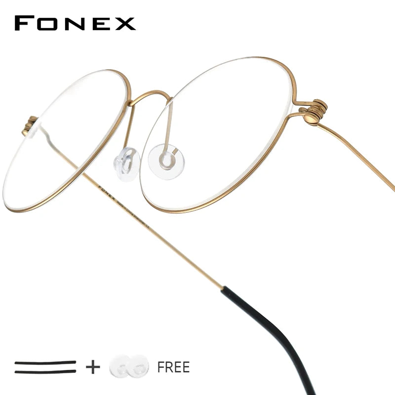 FONEX B Titanium Glasses Frame Women Brand Design Eyeglasses Men Korean Denmark Ultralight-Weight Morten Screwless Eyewear 7510 BAZAARHUBO