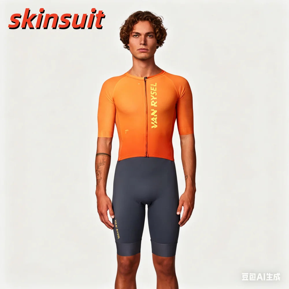 Man's Triathlon Trisuit World Champ Long Sleeve Skinsuit Clothing Swimming Cycling Running Wetsuit Competition Cycling Apparel