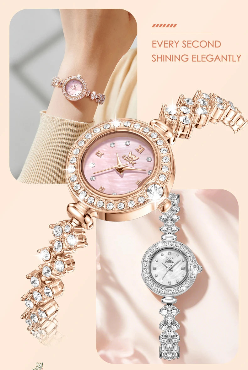 OPK 6054 Full Diamond Woman Watches Original Quartz Wrist Watches for Women Fashion Elegant Waterproof Ladies Watch Girls Gifts