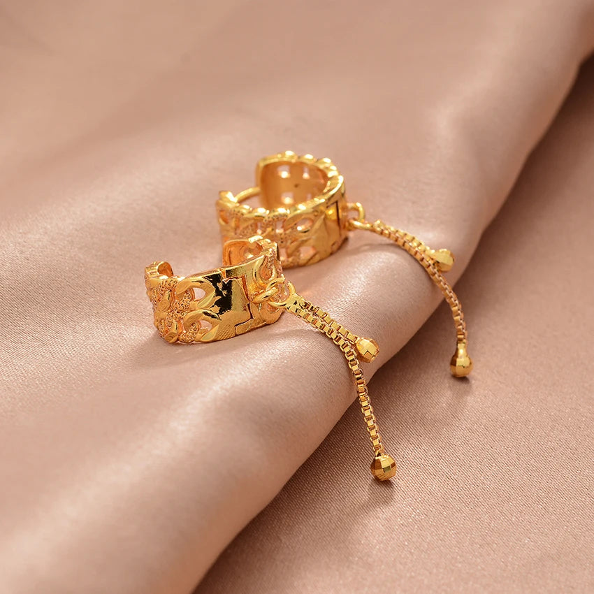 Ethiopian Gold Color Earrings For Woman African Fashion Wedding Bridal Party Wife Earrings Jewelry New