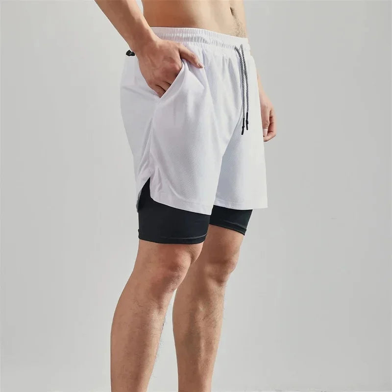 Sports Boxing Sets Basic Sleeveless Shirt+2-in-1 Shorts Sets Gym Compression Quick Drying Training Workout Stretch Skinny Sets