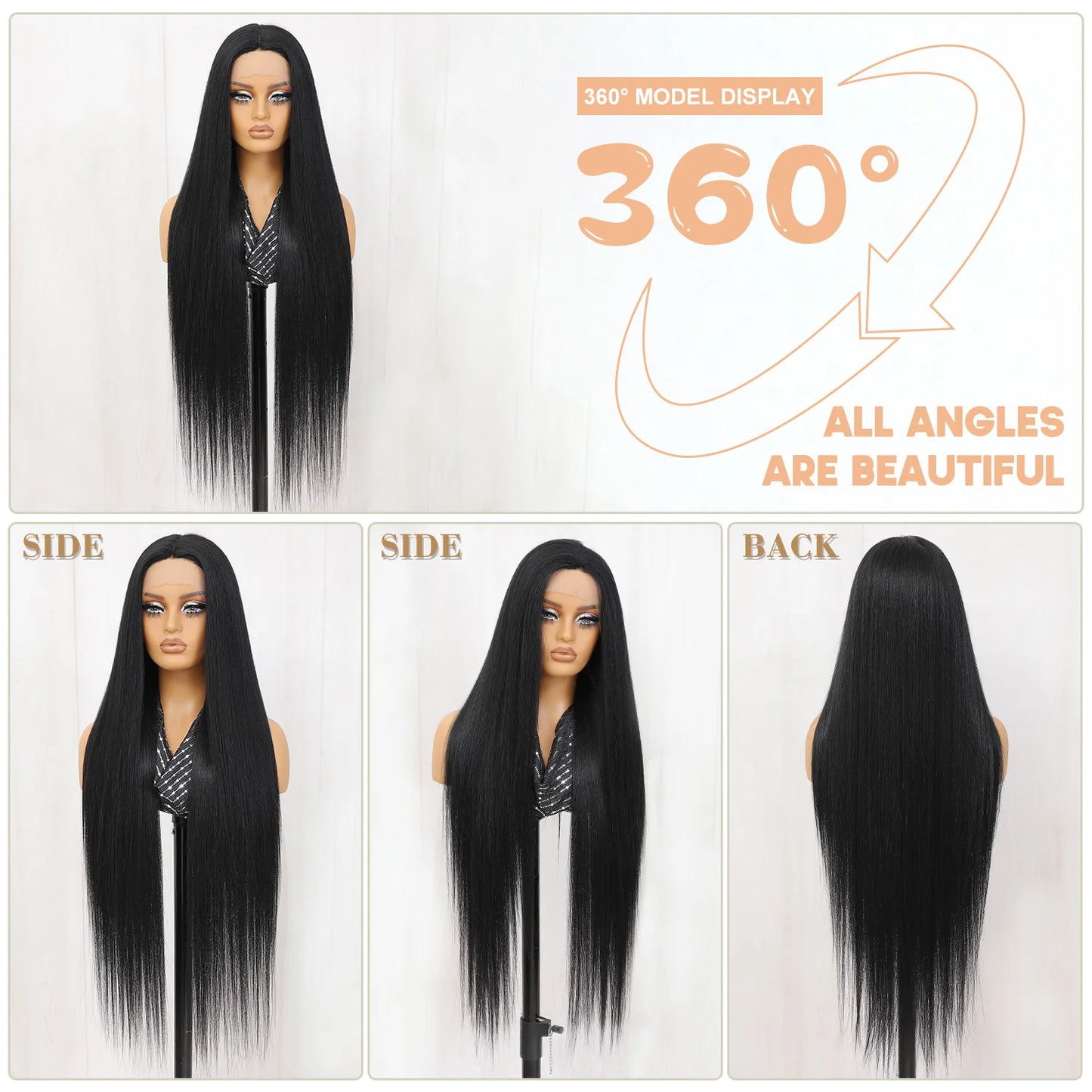 30 Inch Lace Frontal Wig Synthetic 13X6 Straight Hair Lace Wig For Afro Women High Temperture Fiber Blond Women Lace Frontal Wig