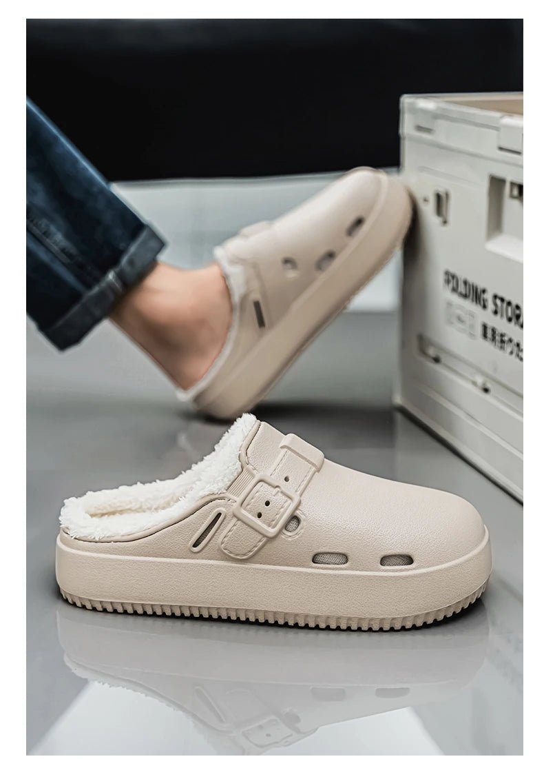 Fashion Women Winter Slippers Warm Fur Indoor Shoes Garden Clogs Couple Casual Shoes Luxury Sandals Comfort Home Soft Slippers