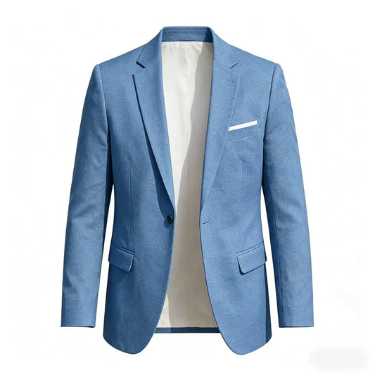 Men's Casual Linen Blazer Slim Fit Formal Business Lightweight One Button Suit Jacket for Spring/Summer Beach Wedding Sport Coat