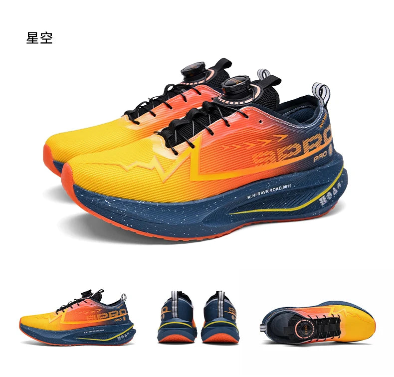Fluorescence Running Shoes Carbon Board Marathon Men Sports Breathable Lightweight Women's Comfortable Athletic Sneakers Casual