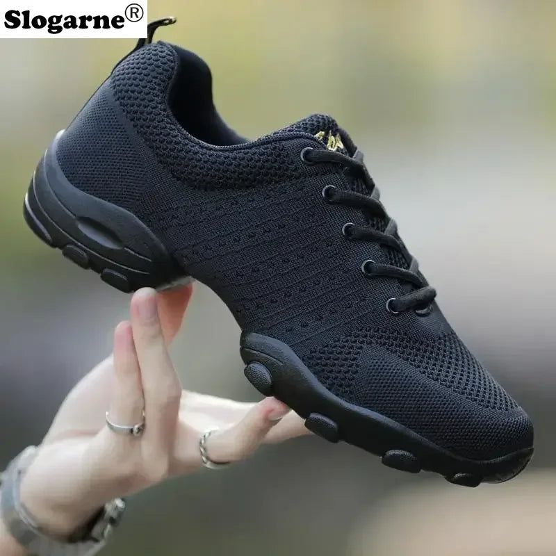 Men's Mesh Dance Shoes Male Soft Sole Yoga Shoes Man 2024 New Sports Sneakers Breathable Weaved Sports Shoes Jazz Modern Dance