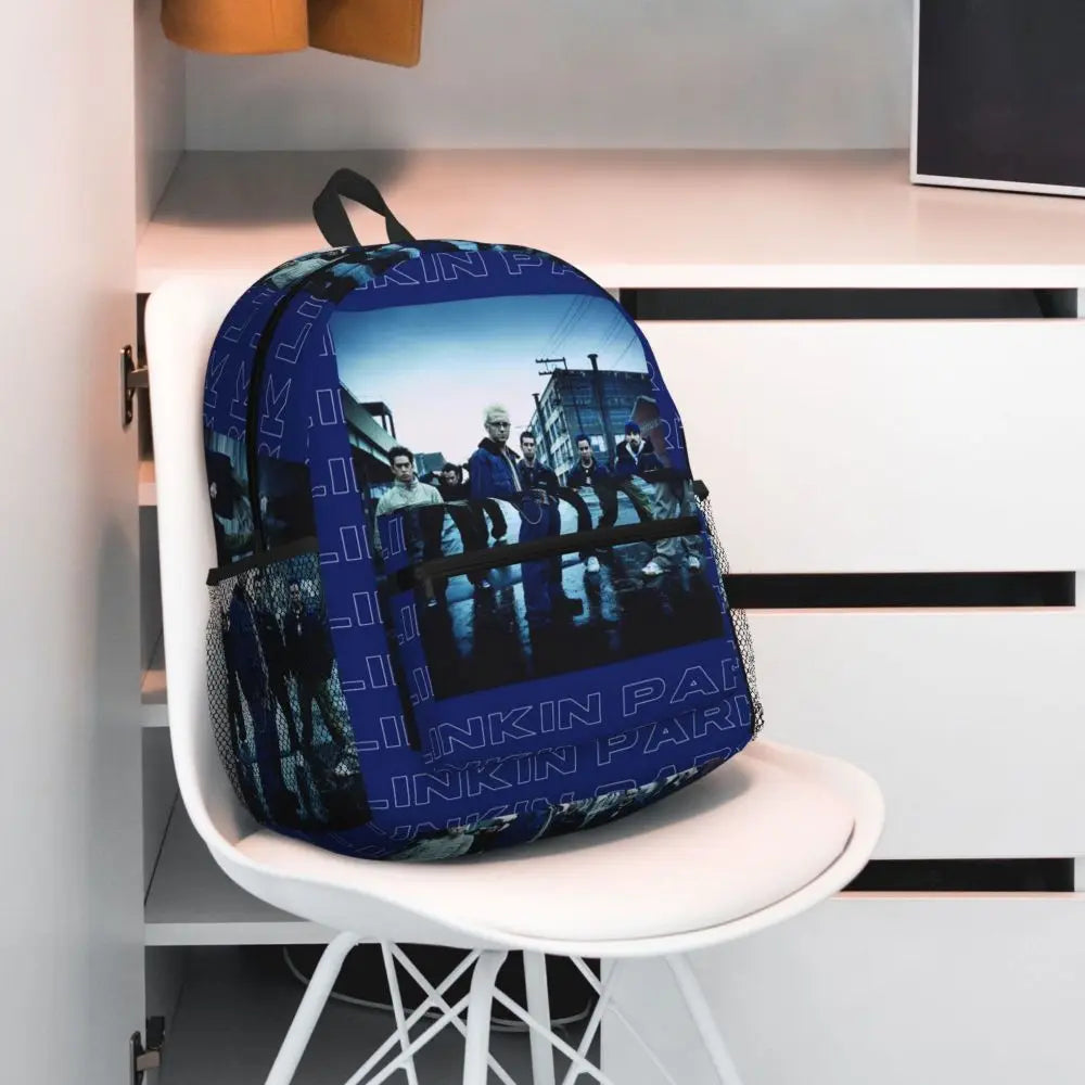 L-Linkin-S P-Park-S Band Student Backpack School Bag Hiking Travel Daypack for Boys Girls Fashion Bookbag Shoulder Bags
