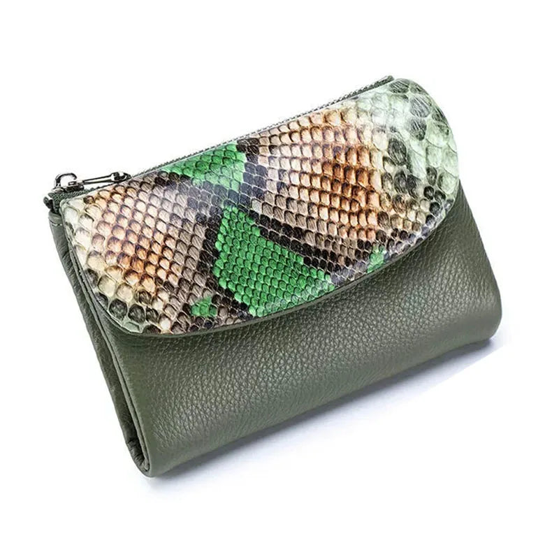 Short Genuine Leather Wallet Women RFID Card Holder Purse Ladies Mini Soft Real Cow Leather Clutch