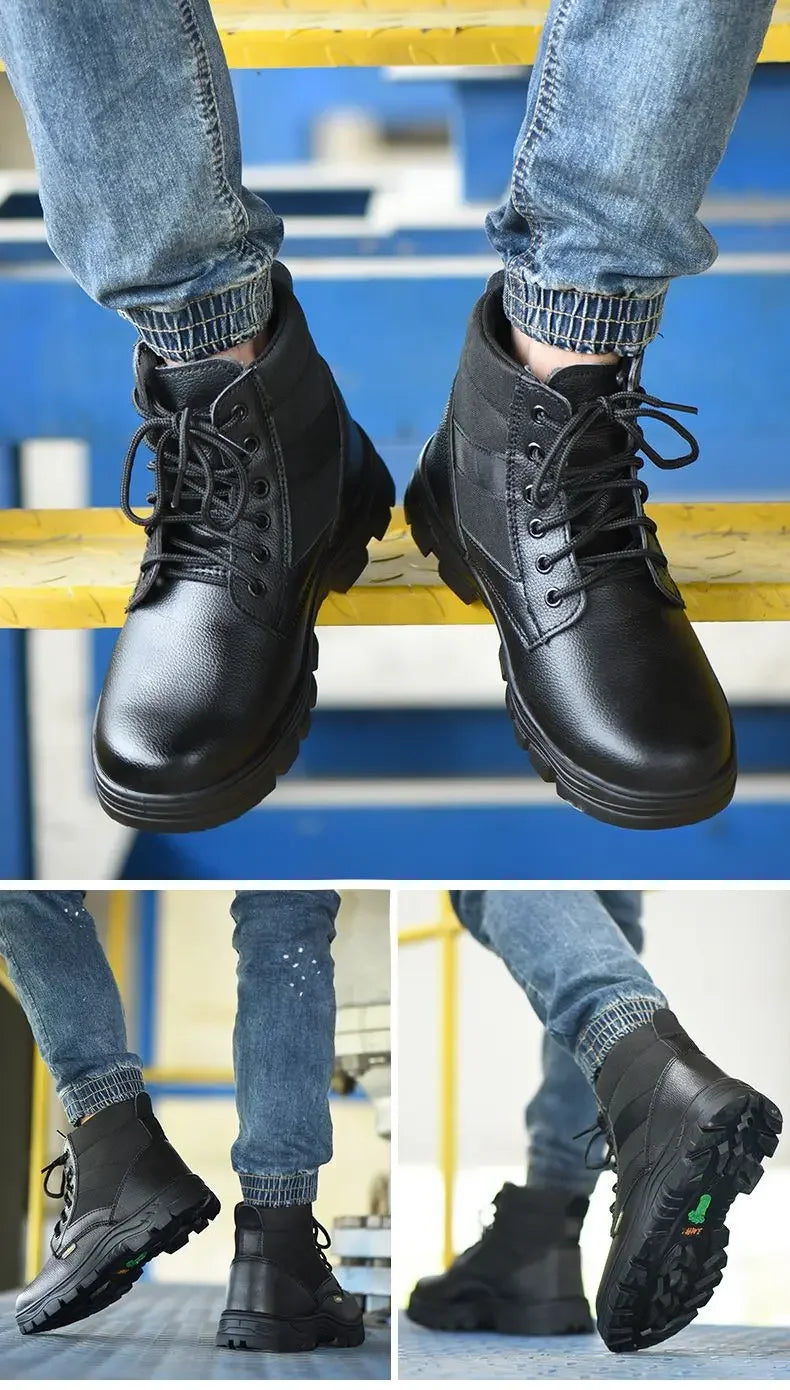 Man Shoes Leather Booties Waterproof Boots for Men Lace Up Ankle Short Barrel Retro Trendy 2025 Sale Offer New Fashion Low Price