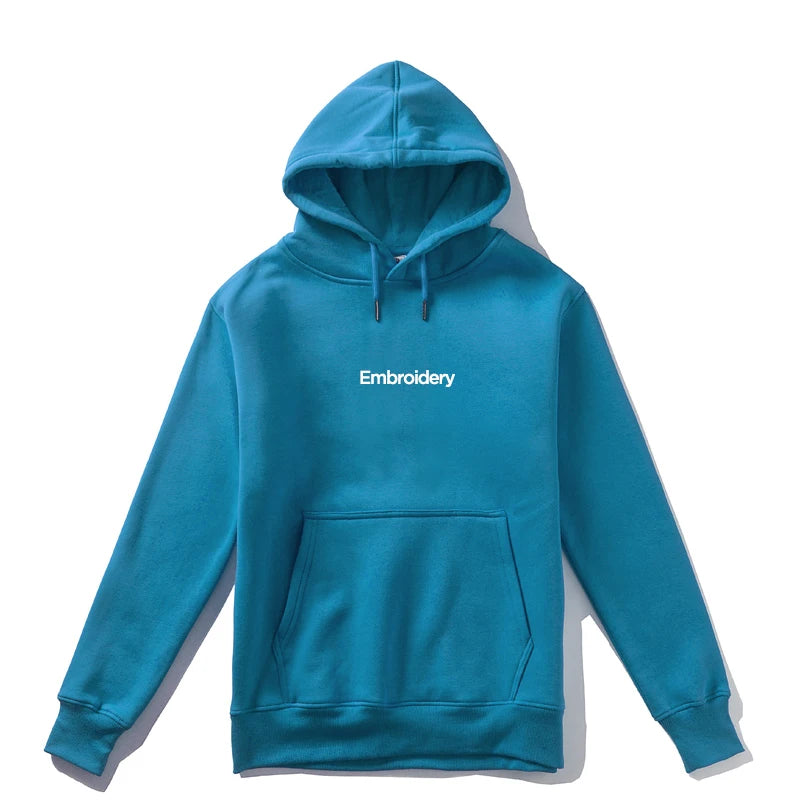Top Quality Custom Embroidery Cotton Hoodie Your Design Brand Company Logo Text Men Womens Thick Fleece Warm Sweatshirt 350gsm