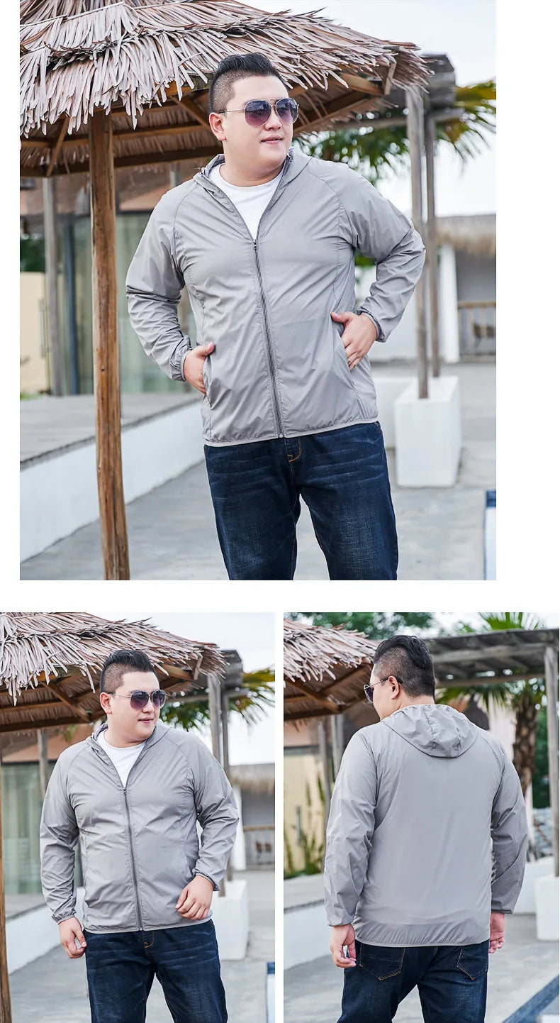 11XL Large size sun protection clothing men's summer thin plus sun protection clothing outdoor quick dry jacket 10XL 9XL 8XL
