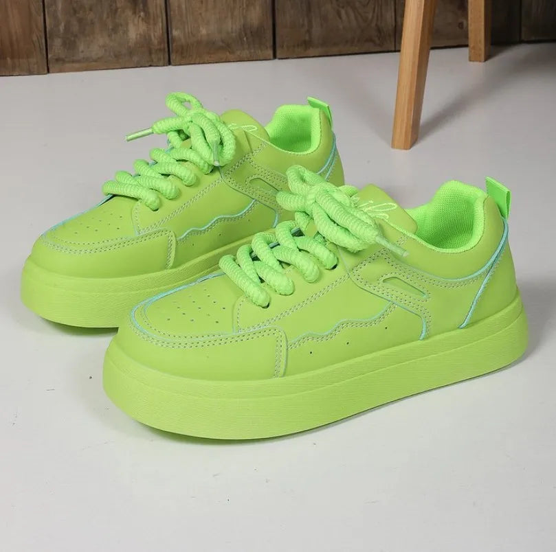 Thick-Soled Sneakers for Women 2025 Fall New Fashion Versatile Heightening Bread Shoes Casual Platform Women's Vulcanize Shoes