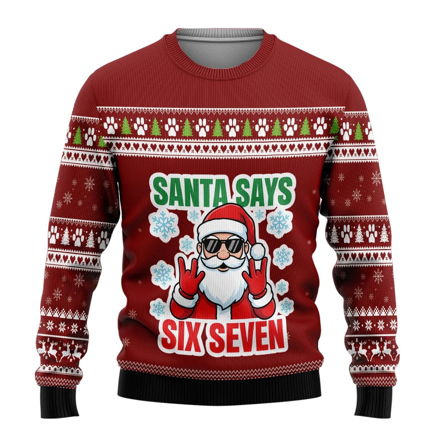 Funny 6 7 Ugly Christmas Sweater For Women Men Clothes Six Seven Mens Sweatshirt Holiday Jumper Sweaters 67 Pullovers Clothes BAZAARHUBO