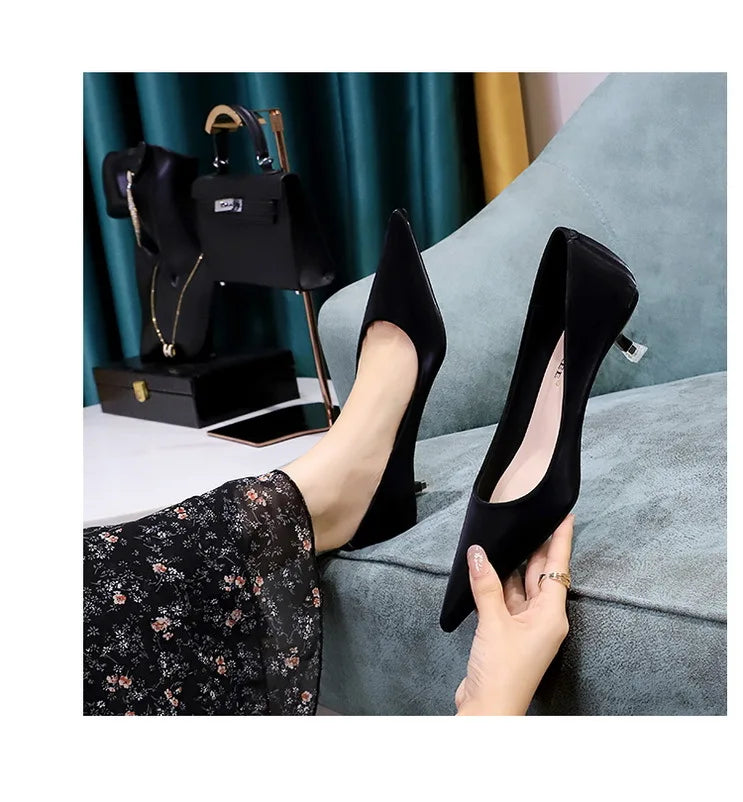 BIGTREE Shoes Women 4.5 Cm Heels Pointed Toe Woman Pumps Fashion Kitten Heels Large Size 34-43 Sexy Mid Heeled Female Shoes 2026