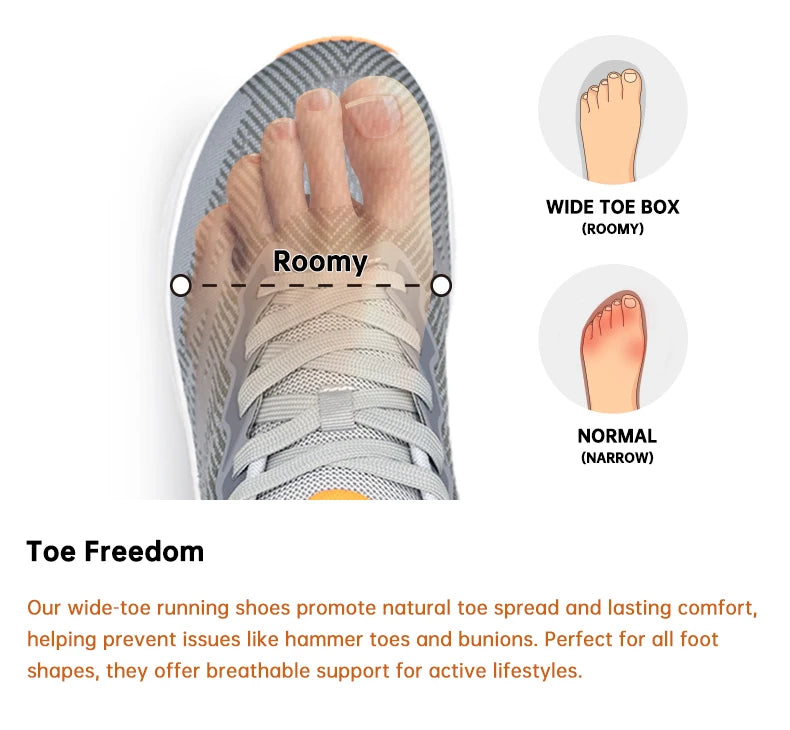 Running Shoes Original Men Sneakers Comfortable Wide Toe Box Athletic Shoes Non Slip Jogging Footwear Breathable Gym Trainer