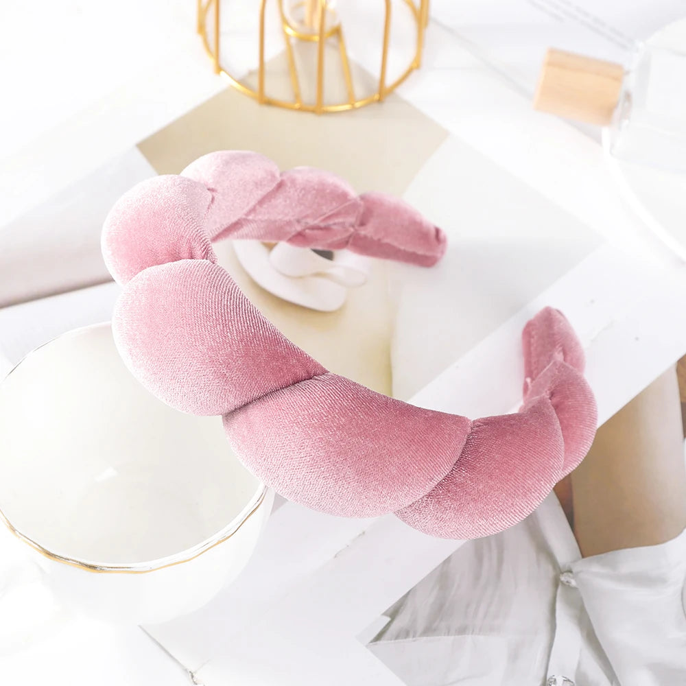 Fashion Padded Headbands for Women Wide Bezel Hairbands Thick Velvet Hair Hoop Girls Sponge Non-slip Hairband Hair Accessories BAZAARHUBO