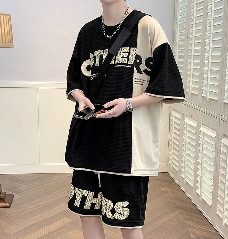 Top Shorts Sets Man Casual Sports Suits 2025 Trend Tracksuit Basic Summer Print T Shirt Original Brands Jogging Men's Clothing O
