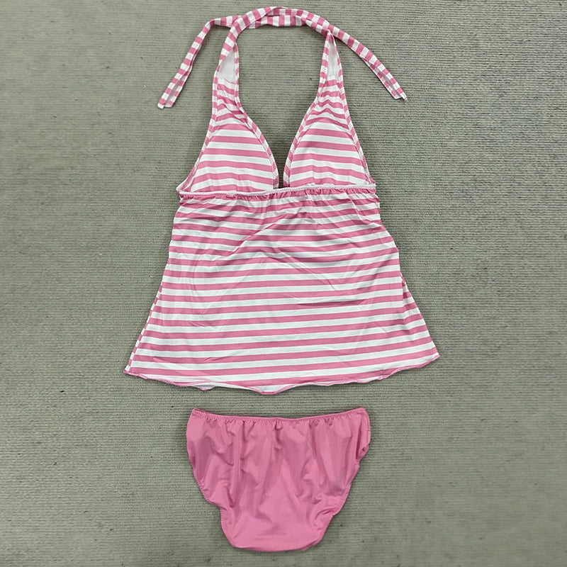 2 Piece Women's Summer Beach Bikini Set Sexy Slim Chic Floral Print Halter Neck Swimsuit Set 2000s Aesthetics Hottie Streetwear