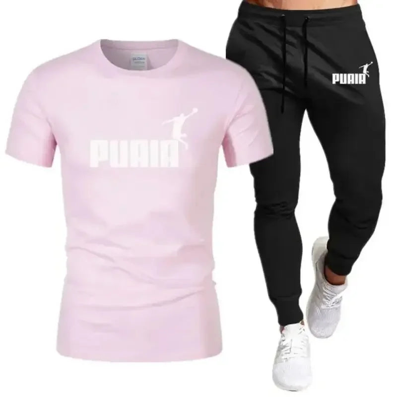 2025 New Summer Popular Men's Set, Men's Sports Set, Printed Leisure Fashion Short Sleeve Set, Men's Jogging Set