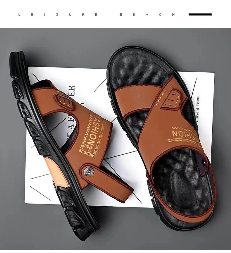 Men's sandals summer non-slip beach shoes casual wear cool slippers men's thick soles