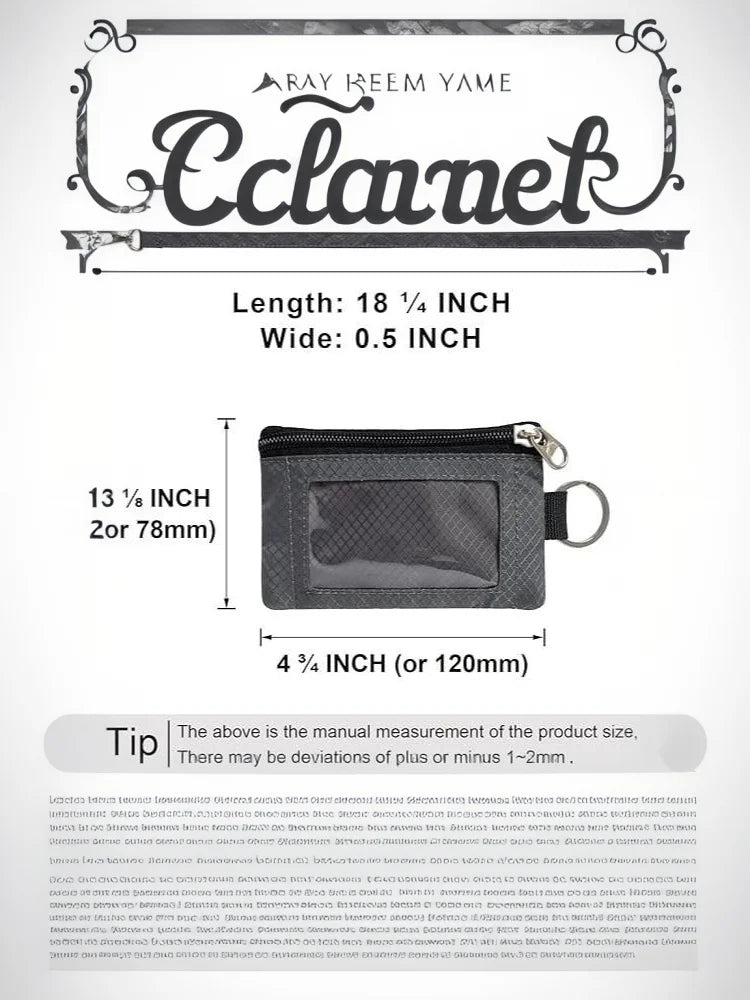 Badge Holder With ID Window Small Wallet Waterproof Anti-Theft Travel Keychain Wallet Men Women Slim Zip Card Lanyard Wallet