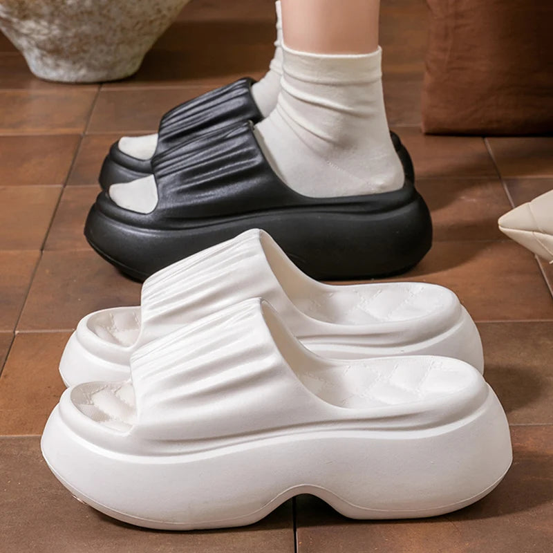 Thick Sole EVA Slippers for Women Fashion Home Platform Slippers for Summer Outwear Non Slip Elevated Sandals for Women