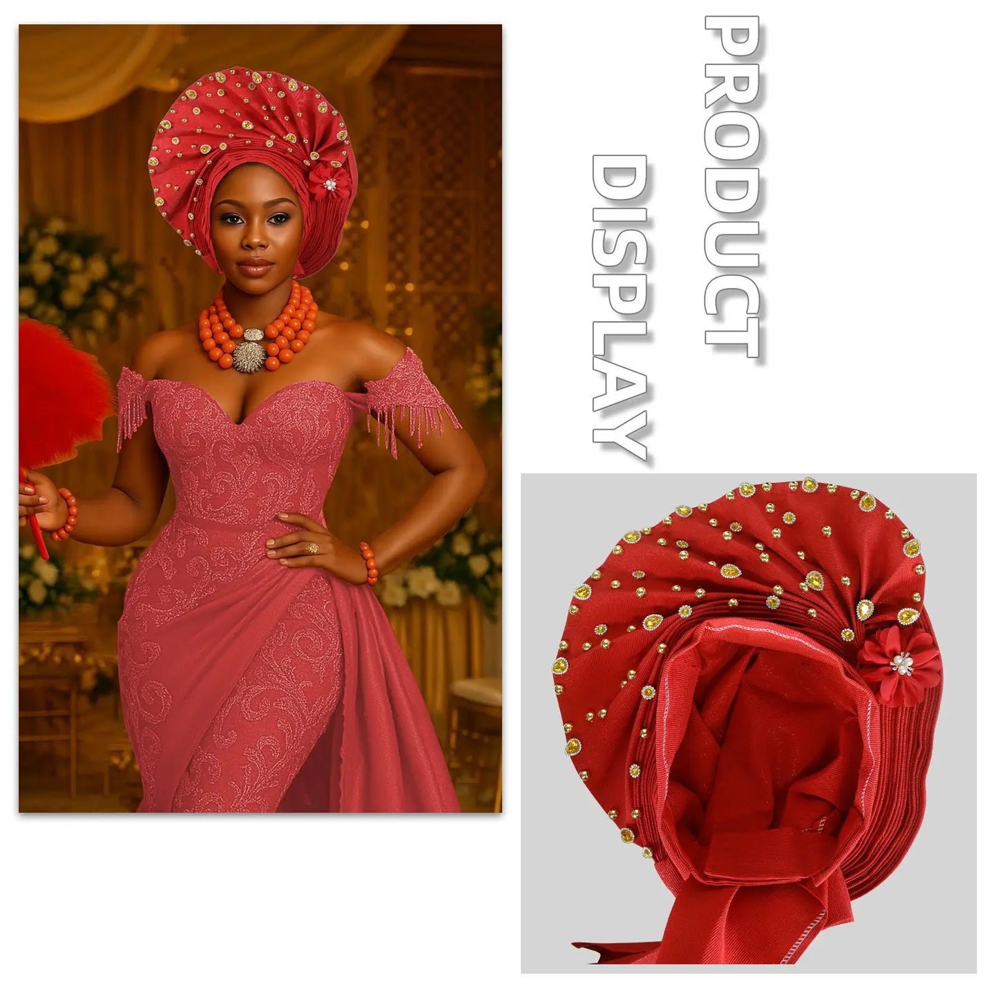 Luxury African Headscarf Wedding Party Auto Gele Headties Already Made Turban Cap for Women Nigeria Bonnet Hijab Head Wrap Hat