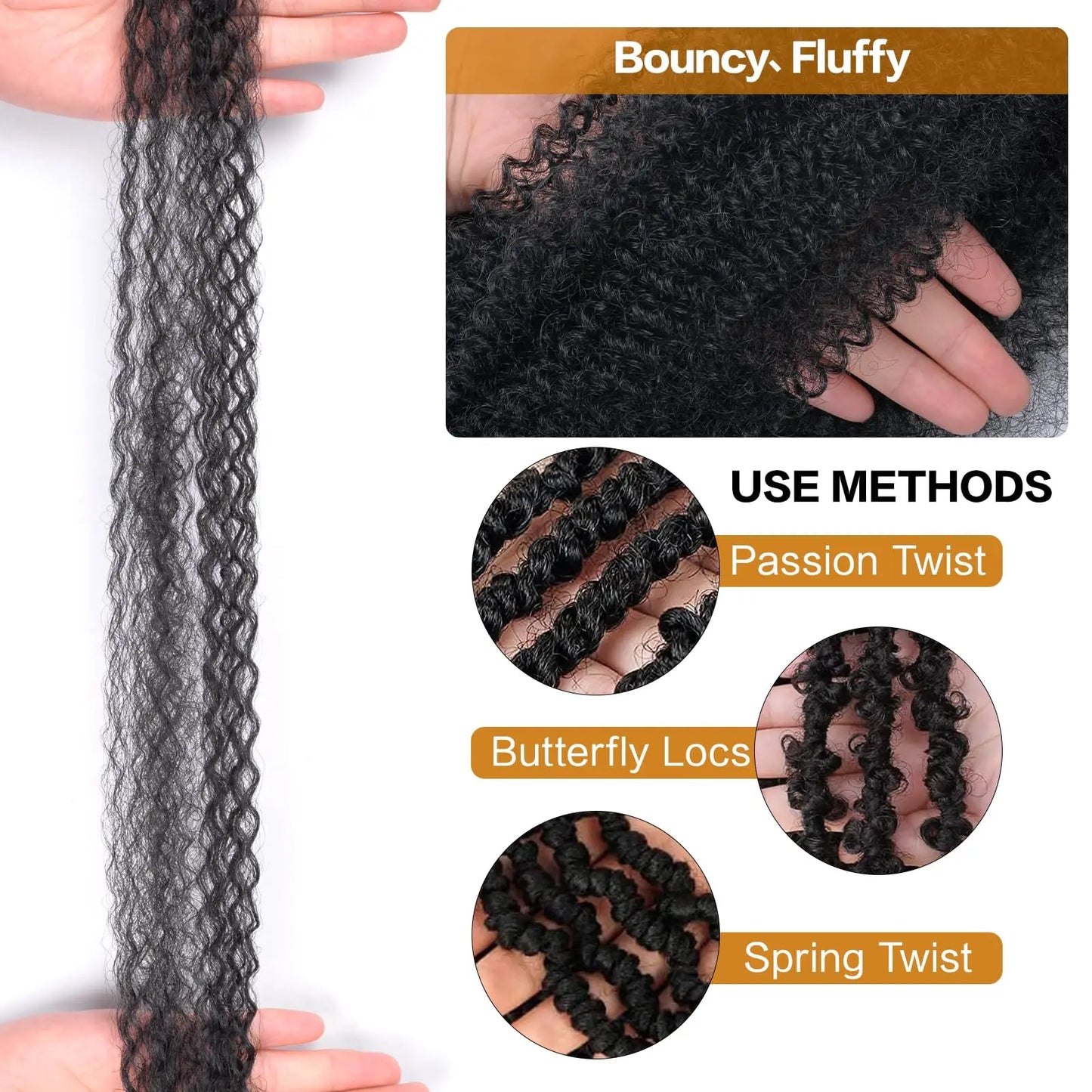 Pre-Separated Springy Afro Twist Hair Suitable for Damaged Soft Locs Synthetic Marley Twist Braiding Hair for Black Wome