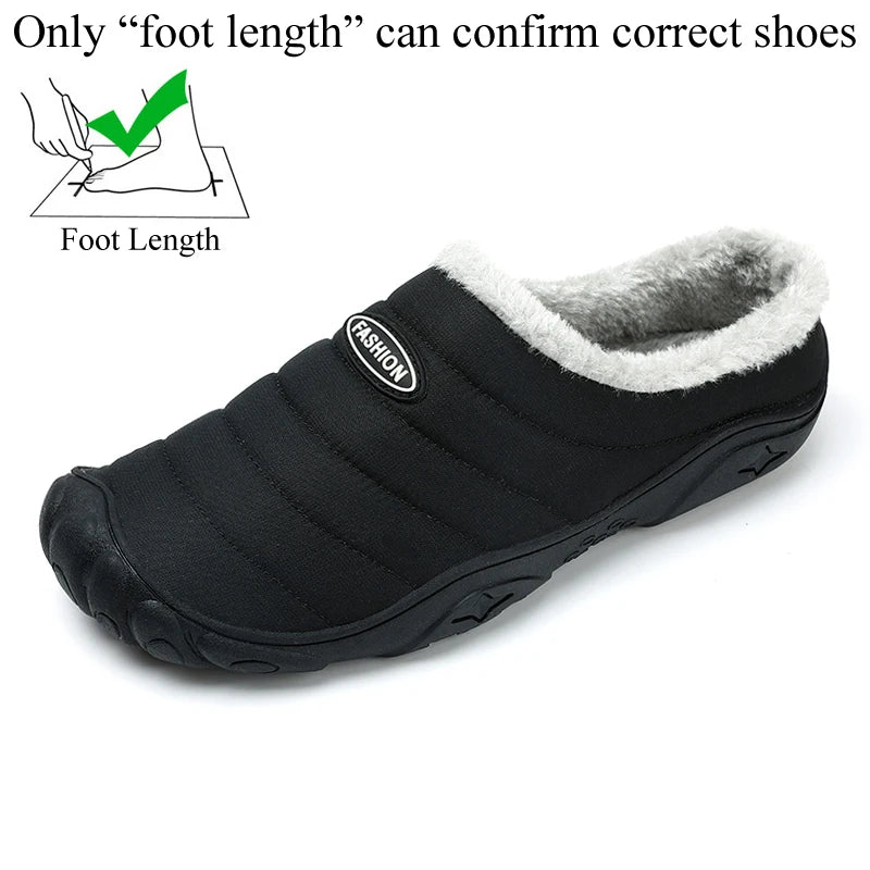 Winter Men Plus Size Leisure Indoor Plush Slippers Home Cotton Shoes Warm House Shoes Room Unisex Pantofole Peluche Invernali 48