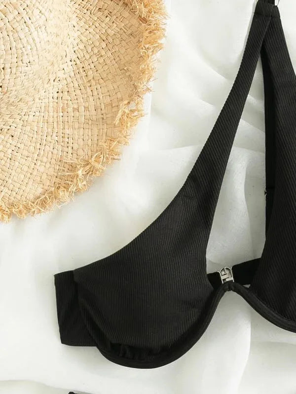 Sexy Bikinis Swimsuits Cut Out Women's Swimwear One Shoulder Biquini High Cut Bathing Suits Push Up Beach Bikini Set