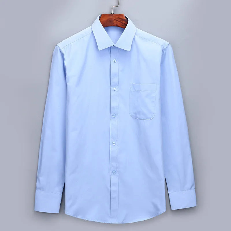 Quality Plus Size S To 8xl Formal Shirts for Men Striped Long Sleeved Non-iron Slim Fit Dress Shirts Twill Social Man's Clothing