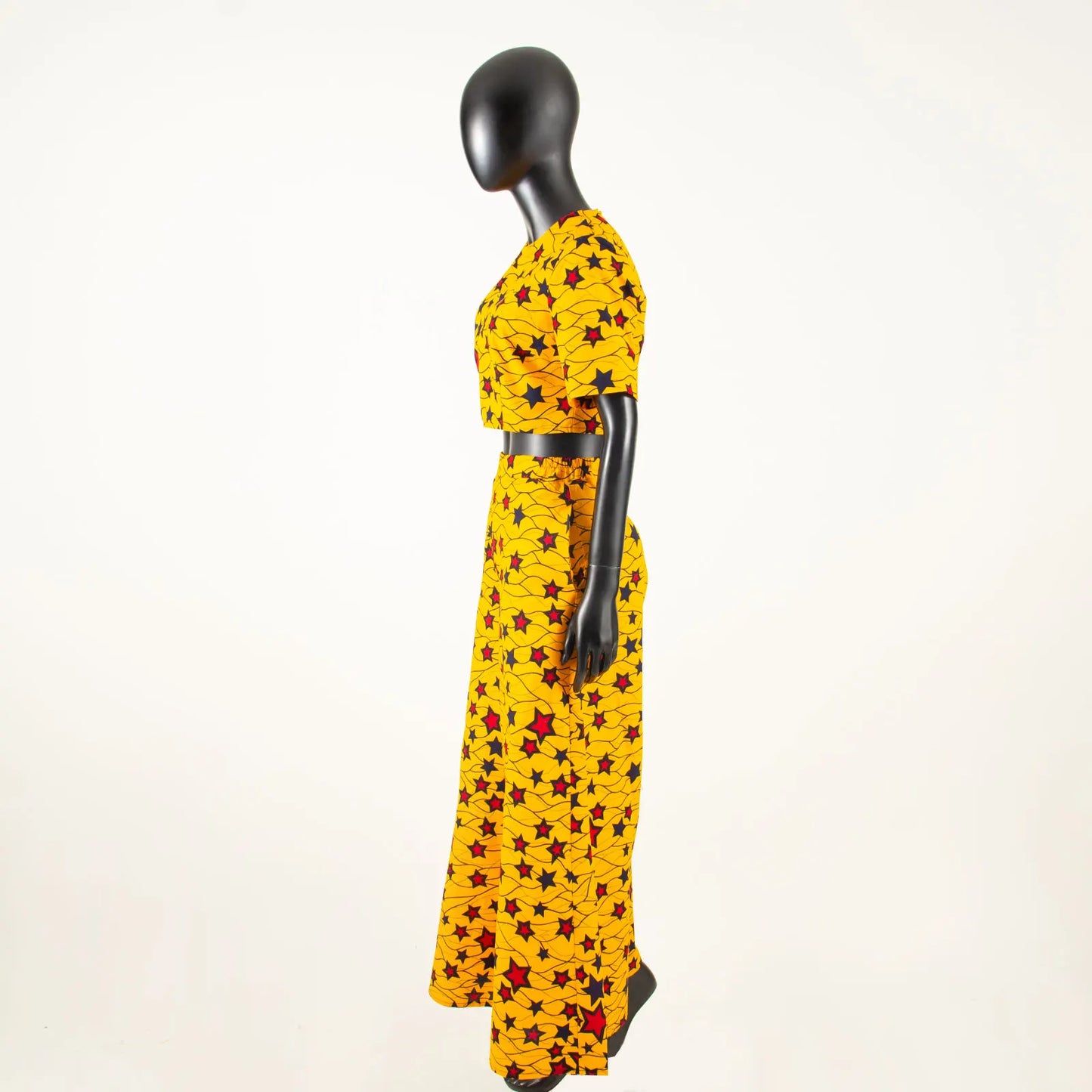 African Clothes for Women Crop Top and Wide-leg Pants 2 Piece Set Print Outfits Vintage Elegant Fashion Ankara Attire A2326002