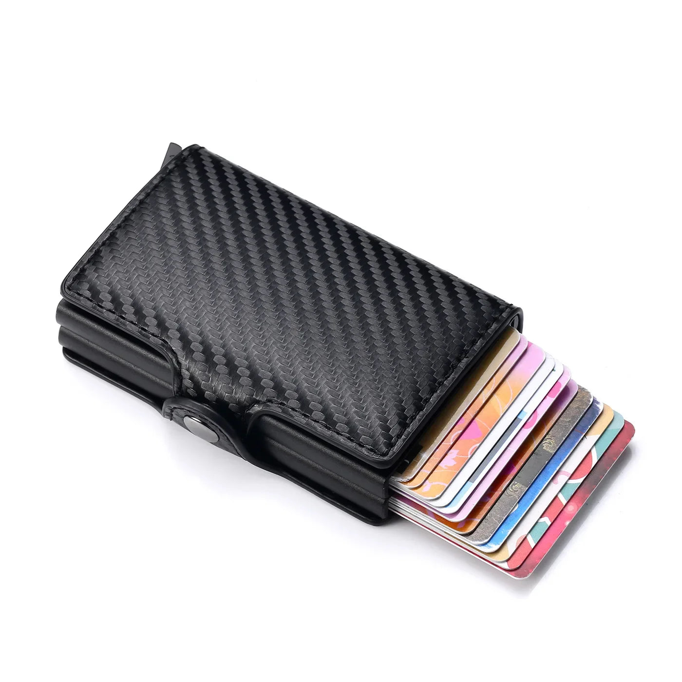 Rfid Men Card Wallets Free Name Engraving Carbon Fiber Slim Mini Wallet 14 Card Holders Small Money Bag Male Purses