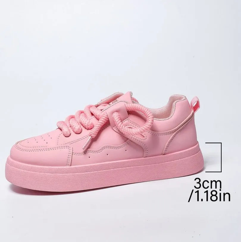 Thick-Soled Sneakers for Women 2025 Fall New Fashion Versatile Heightening Bread Shoes Casual Platform Women's Vulcanize Shoes