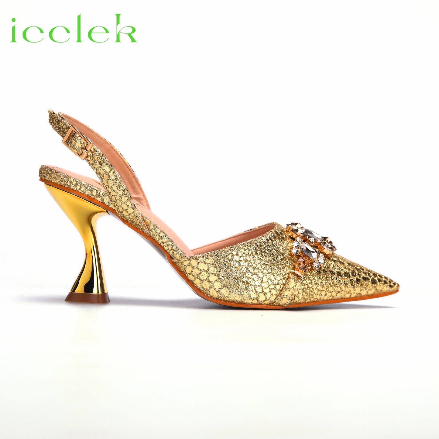 New Arrivals Special Design Pink Color African Women Shoes and Bag Set Pointed Toe Sandals for Wedding Party