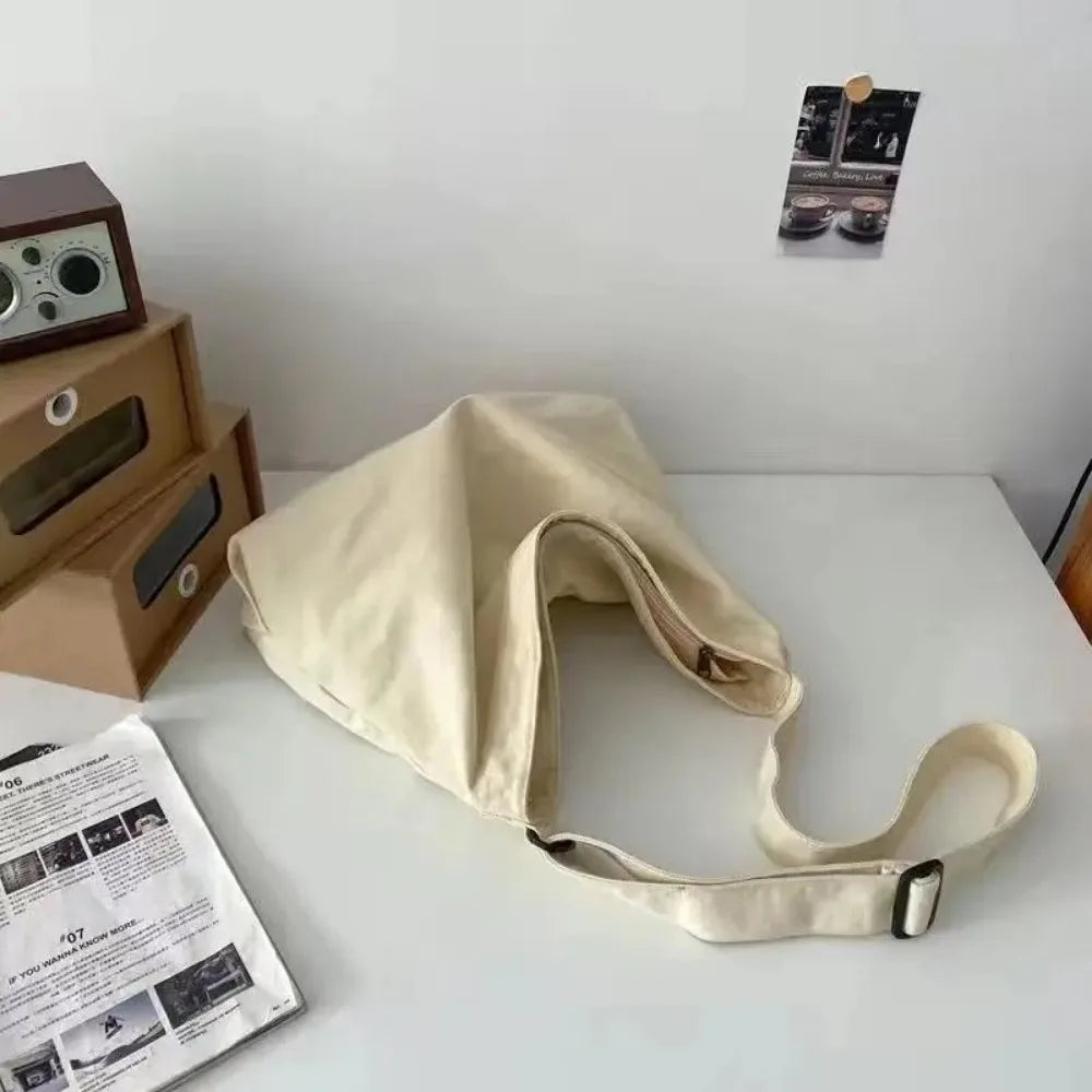 Retro Canvas Shoulder Bag Large Capacity Multi-purpose Messenger Bag Travel Tote Bag Woman Men