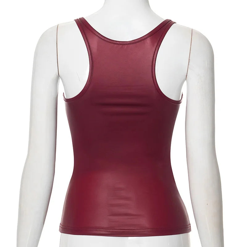 Women's Solid Square Collar Tank Top Sleeveless Y2K Korean Fashion Edgy Summer Ropa De Mujer Camison Verano