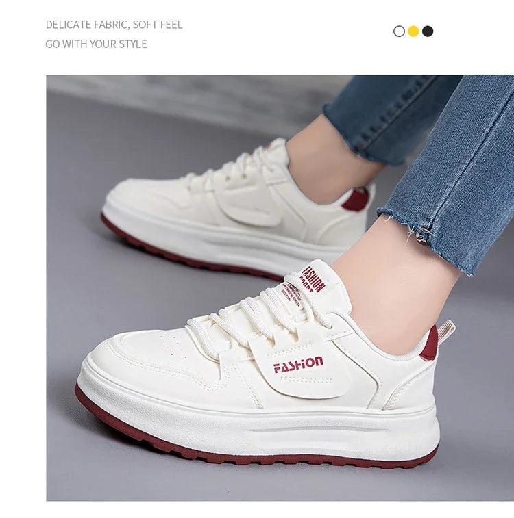 Comfortable Women's Sneakers 2026 New White Sneakers For Ladies Casual Shoes Women Fashion Flat Female Platform Shoes Woman