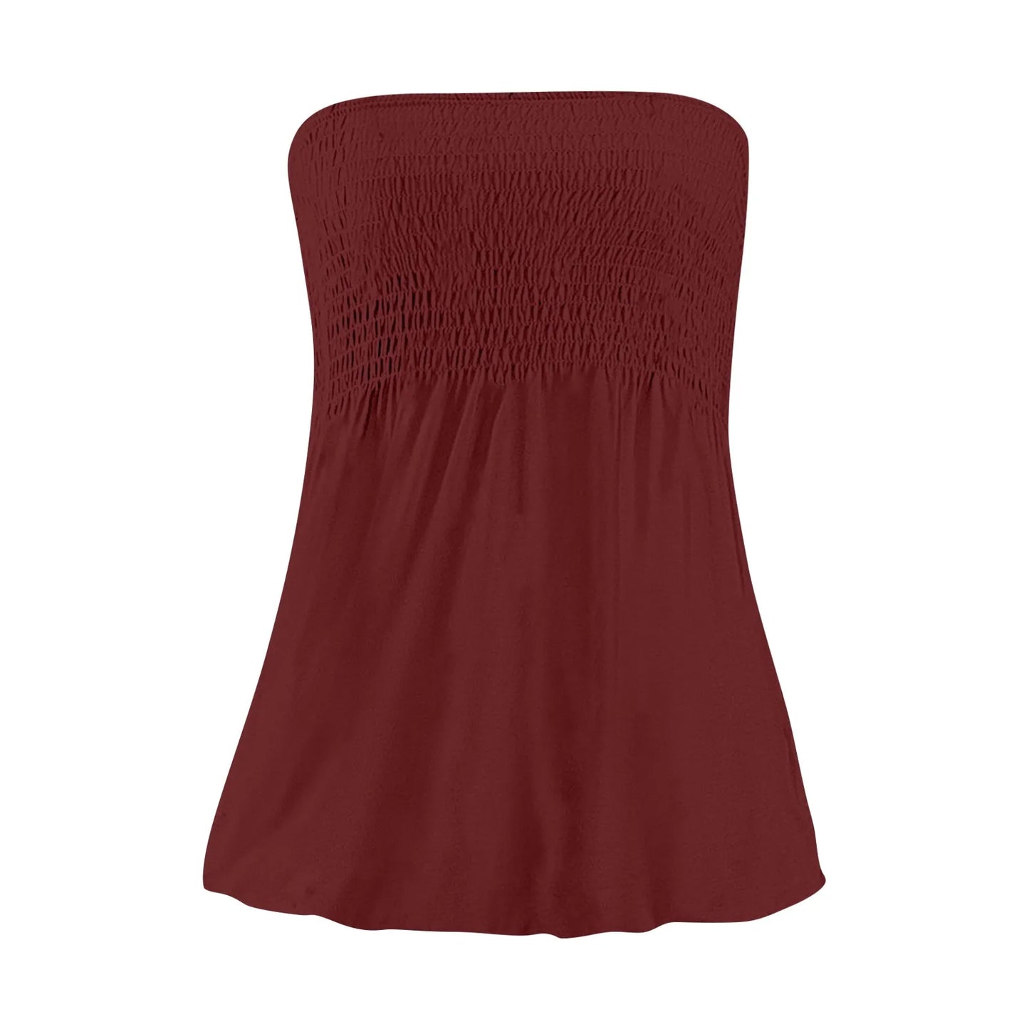 Sexy Streetwear Tops 2024 New Summer Sexy Backless Strapless Beach Top Female Chic Solid Color Korean Style Pleated Tube Top