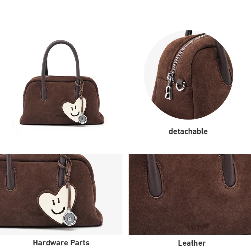 LA FESTIN Original Handbags New Suede Bag Commuter Women's Bag Luxury Shoulder Crossbody Bag Boston Bag Handheld Bag