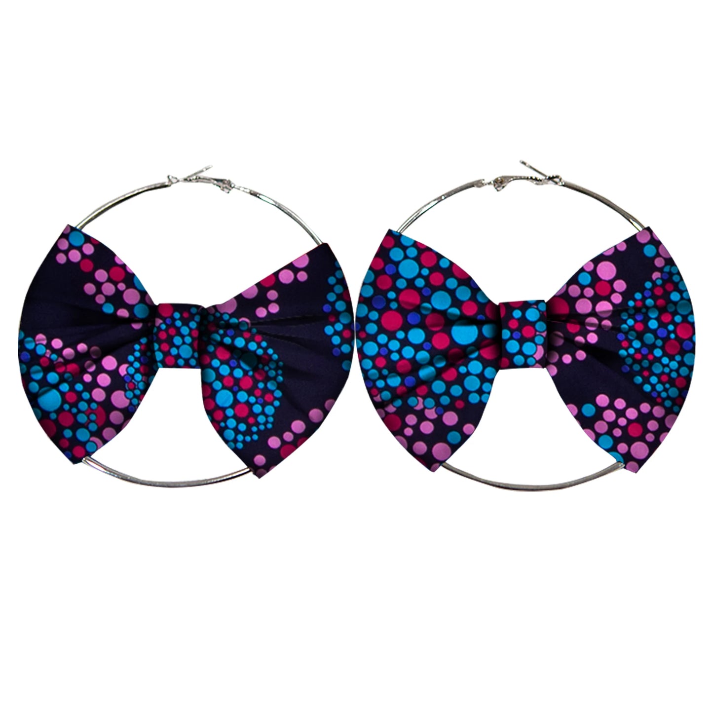 African Earrings Fashion Women Africa Handmade Statement Circle Jewellery Print Wax Fabric Accessories WYA078